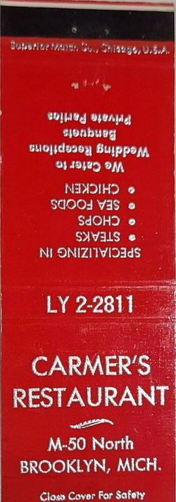 Carmers Restaurant - Matchbook (newer photo)